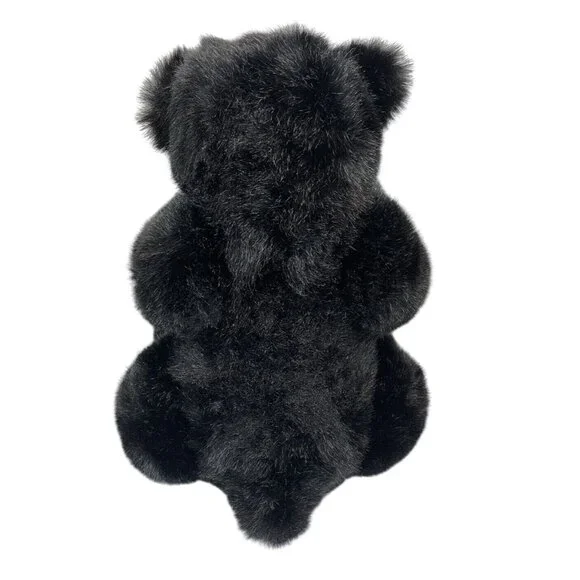 Vintage Large Black Bear Plush Joimted Arms And Legs Signed Densely Stuffed 20”
